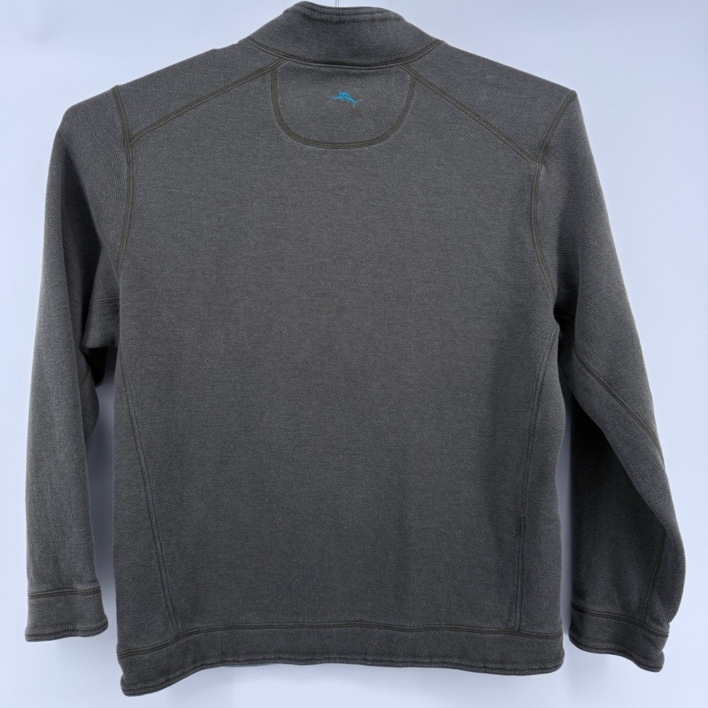 Tommy Bahama Sweatshirt Mens M Reversible Quarter Zip Pullover Gray Blue - Picture 3 of 9
